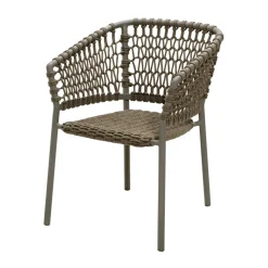Chaise Ocean soft rope avec accoudoirs, Taupe
