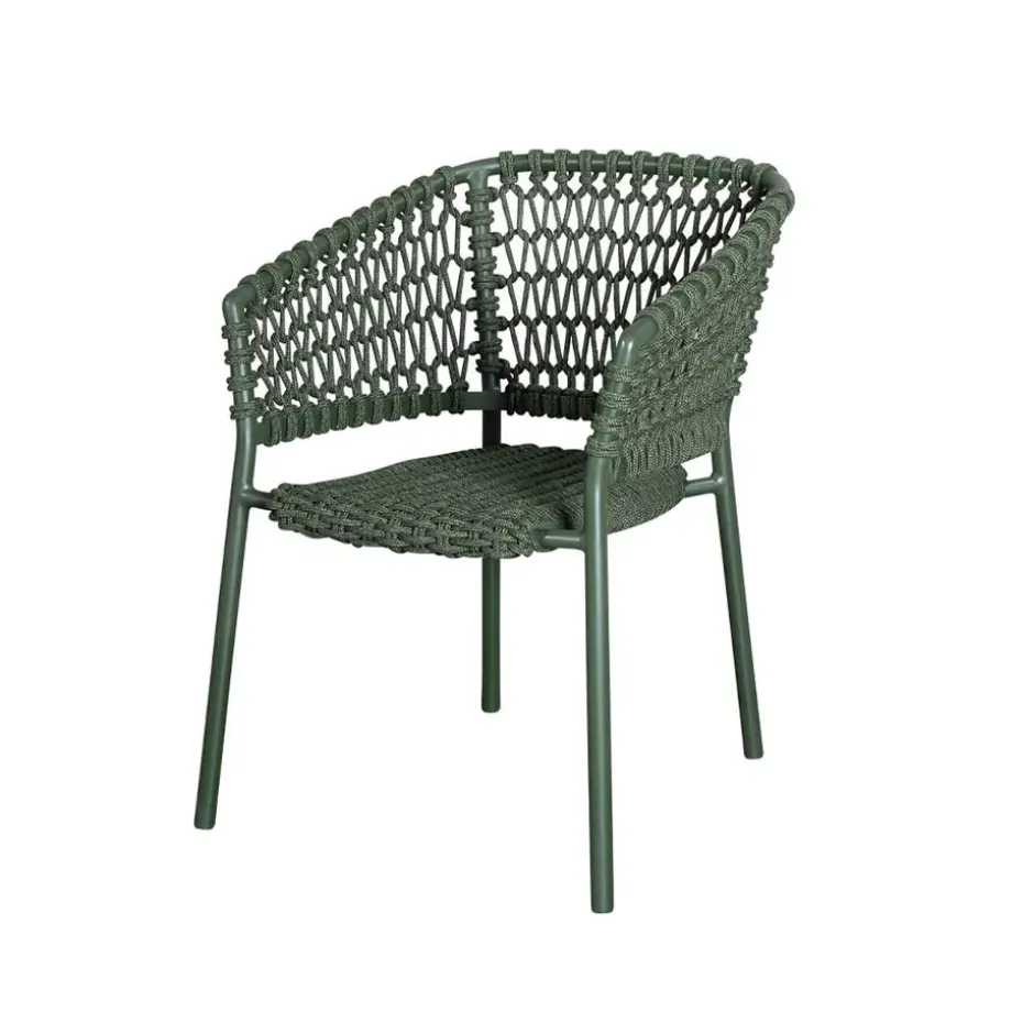 Chaise Ocean soft rope avec accoudoirs, Dark green