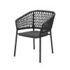Chaise Ocean soft rope avec accoudoirs, Dark grey
