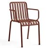 Chaise Palissade avec accoudoirs, Iron red