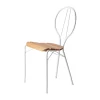 Chaise Pia, Structure en acier laqué blanc - chêne huilé