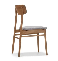 Chaise Prima Vista en chêne huilé, Tissu hallingdal 65-130 gris