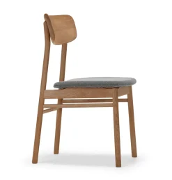 Chaise Prima Vista en chêne huilé, Tissu blues 9202 marron-beige