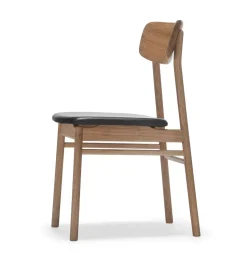 Chaise Prima Vista en chêne huilé, Cuir elmotique 99001 noir