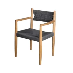 Chaise Royal, Dark grey, teak