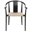 Chaise Shanghai frêne teinté noir, Naturel