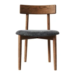 Chaise Tetra avec assise, Tissu de couleur granit-chêne foncé