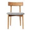 Chaise Tetra avec assise, Tissu de couleur béton-chêne huilé naturel