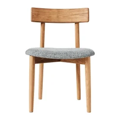 Chaise Tetra avec assise, Tissu de couleur béton-chêne huilé naturel