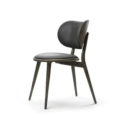 Chaise The Dining Chair, cuir noir, support en chêne gris sirka