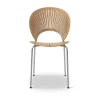 Chaise Trinidad 3398, Chêne huilé, acier inoxydable brossé
