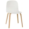 Chaise Visu Chair base en bois, blanc-chêne
