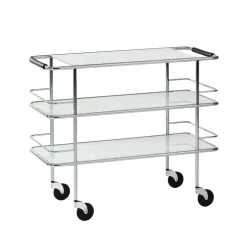 Chariot de service Cargo, Verre dépoli-chrome