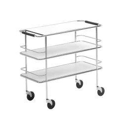 Chariot de service Cargo, Stratifié blanc-chrome
