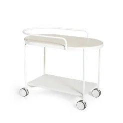 Chariot de service Lene, white, placage de frêne pigmenté blanc
