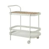 Chariot de service Roll, White, incl. plateau en teck
