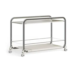 Chariot Tension, Tapis en cuir beige et chrome