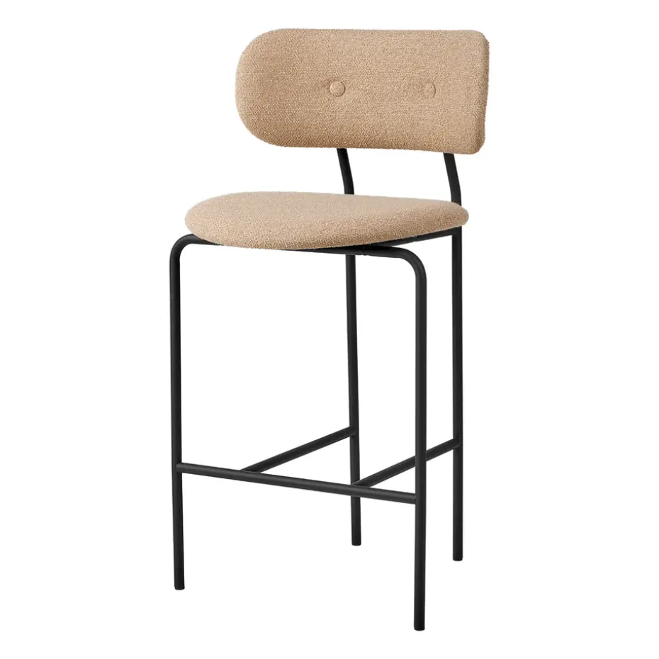 Coco counter chair fully upholstered, Around bouclé 004-black