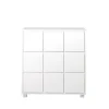 Commode 1, blanc, 3 petits et 2 grand tiroirs, pieds courts