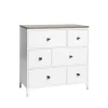 Commode Abisko, Blanc, dessus béton, 6 tiroirs