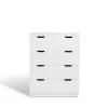 Commode Aoko 4 tiroirs, Blanc laqué