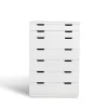Commode Aoko 7 tiroirs, Blanc laqué