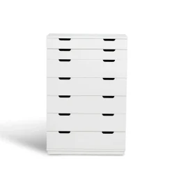 Commode Aoko 7 tiroirs, Blanc laqué