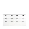 Commode Aoko double 6 tiroirs, Laqué blanc
