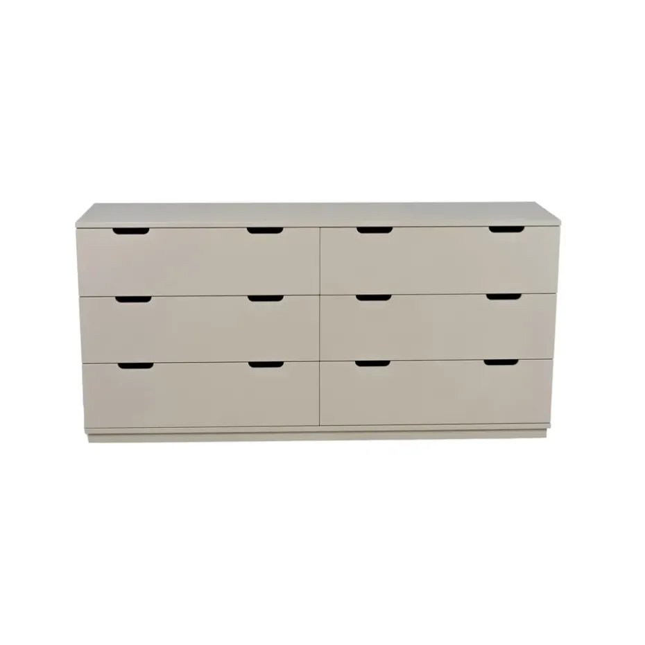 Commode Aoko double 6 tiroirs, Beige