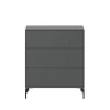 Commode Carry, anthracite 04, pieds noirs laqués