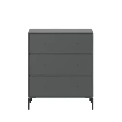 Commode Carry, anthracite 04, pieds noirs laqués
