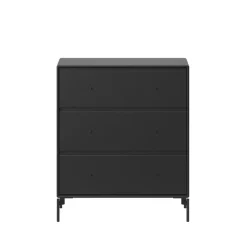 Commode Carry, black 05, pieds noirs laqués