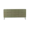 Commode Deus 9 tiroirs, Gris olive