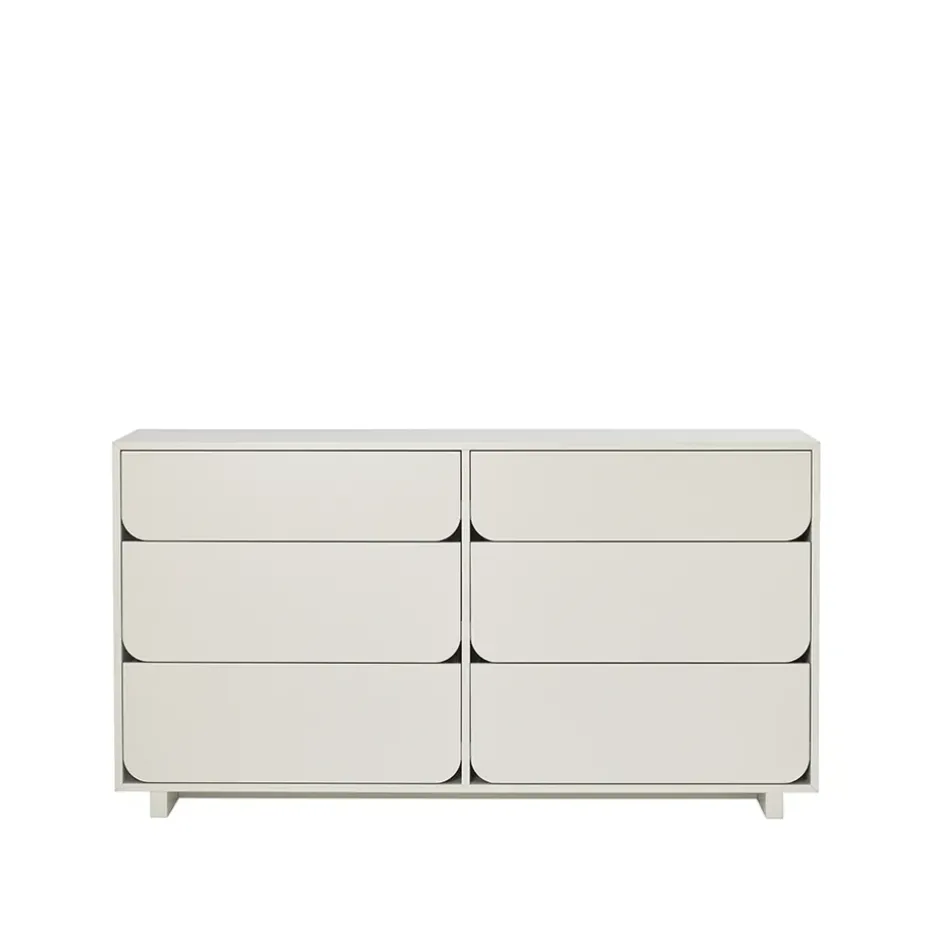 Commode double Vidja, sable, 6 tiroirs