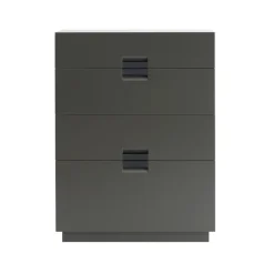 Commode Frame High, taupe, cuir black