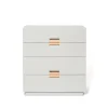 Commode Frame Medium, light grey, cuir natural