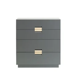 Commode Frame Medium, storm grey, cuir natural