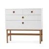 Commode Keep, blanc, structure en chêne huilé
