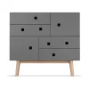 Commode Peep B1, slate grey, retro, structure en chêne