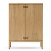 Commode Prio haute, chêne huilé naturel, porte en bois