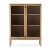 Commode Prio haute, chêne huilé naturel, porte en verre