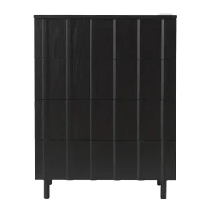 Commode Rib, 4 tiroirs, Soft Black