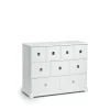 Commode Smögen, Blanc, 9 tiroirs, chrome