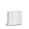 Commode Smögen, Blanc, 4 tiroirs, chrome