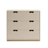 Commode Snö A3, dark sand, support en chêne