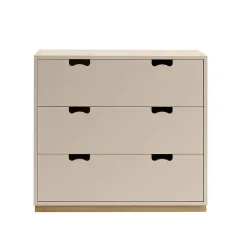 Commode Snö A3, dark sand, support en chêne