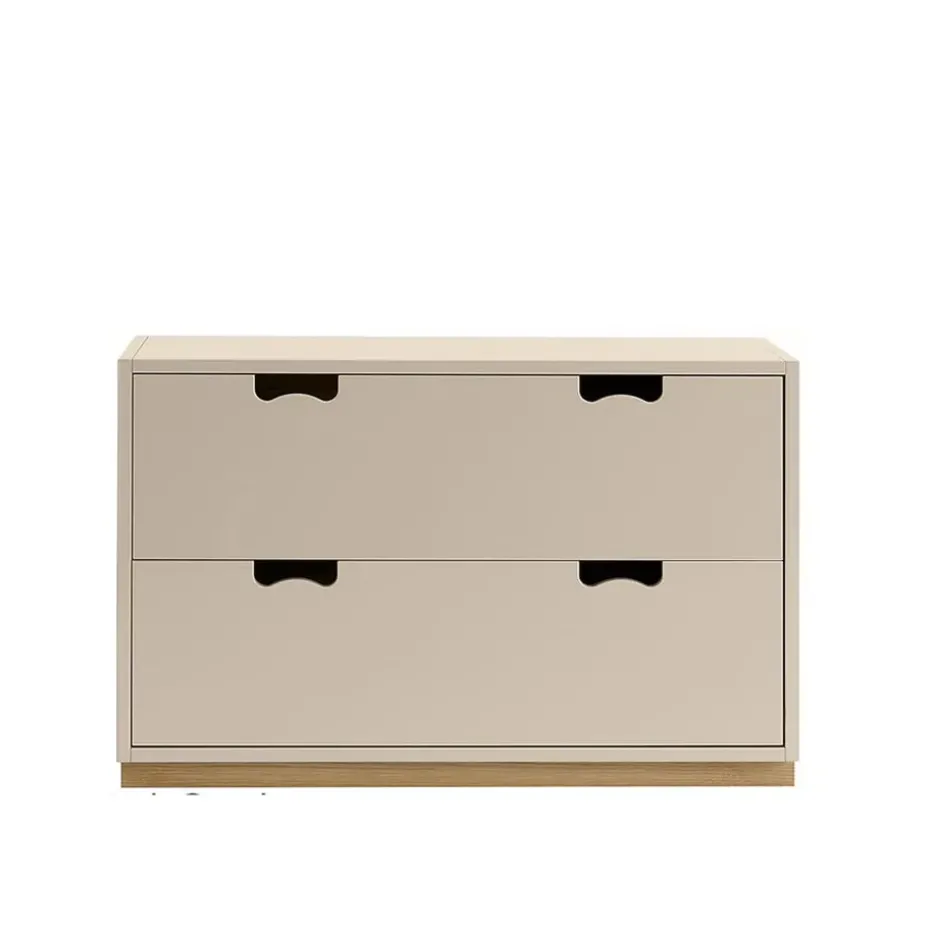 Commode Snö A2, dark sand, support en chêne