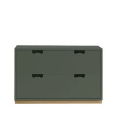 Commode Snö A2, green khaki, support en chêne