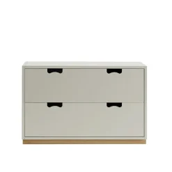 Commode Snö A2, light grey, support en chêne
