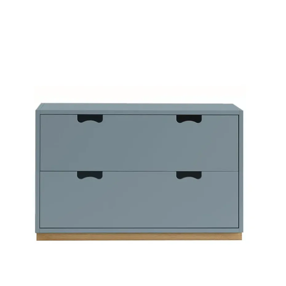 Commode Snö A2, nordic blue, support en chêne